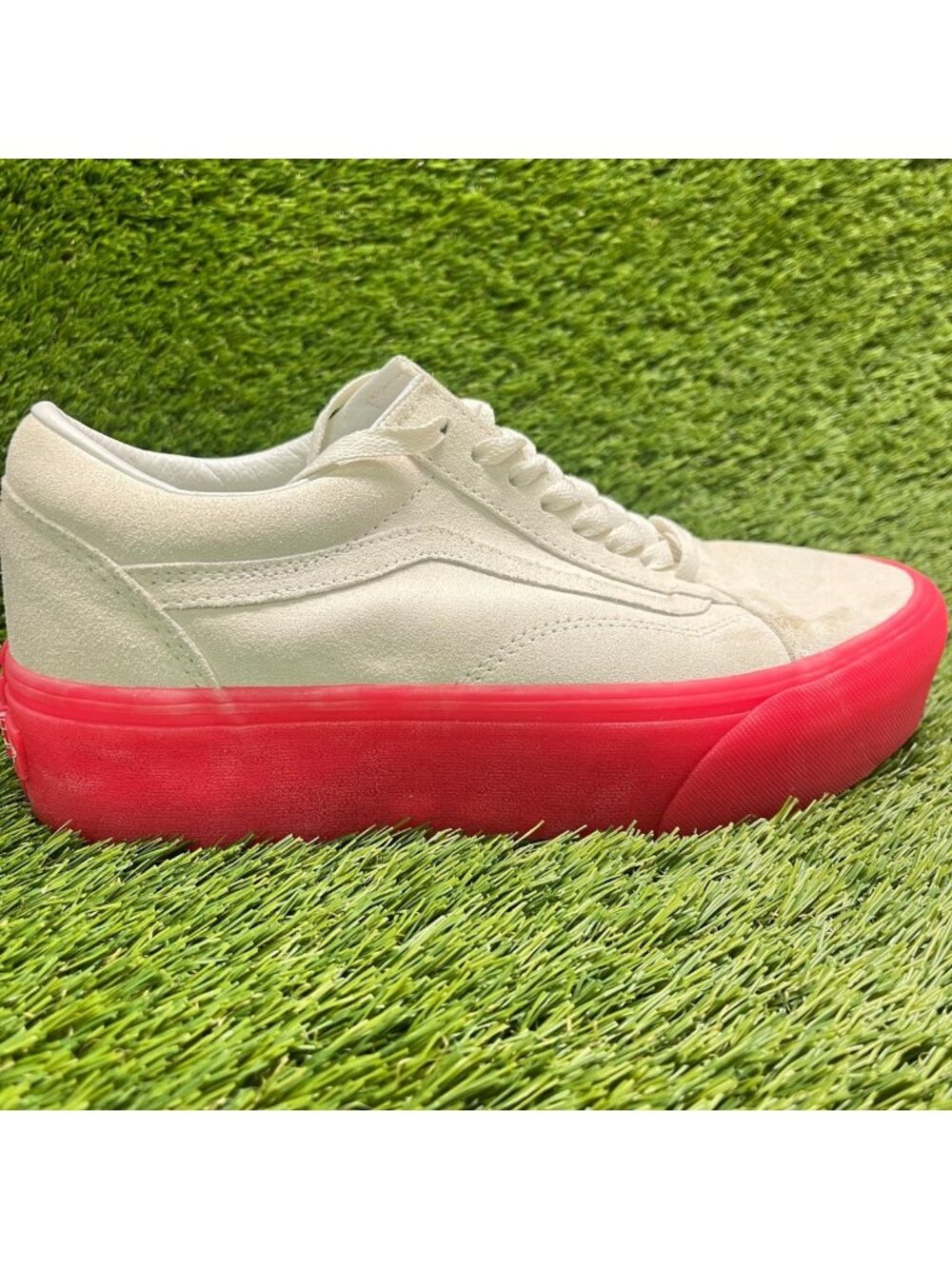Vans Old Skool Stackform Mens Size 8.5 Womens 10 Off White Skate Shoes Sneakers